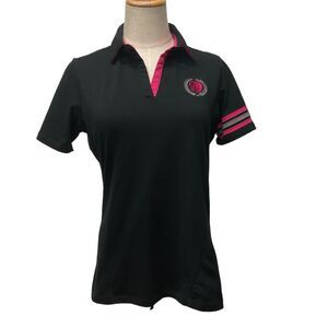 Iredion Riding Wear‎ Short Sleeve Collar T-Shirt Embroi Logo Black Pink Size M